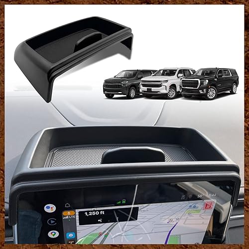 Muslogy Caja de Almacenamiento para Tablero Compatible con GMC Yukon Chevy Tahoe Suburban 2021 2022 2023 2024 Accesorios Inserto Detrás de Pantalla