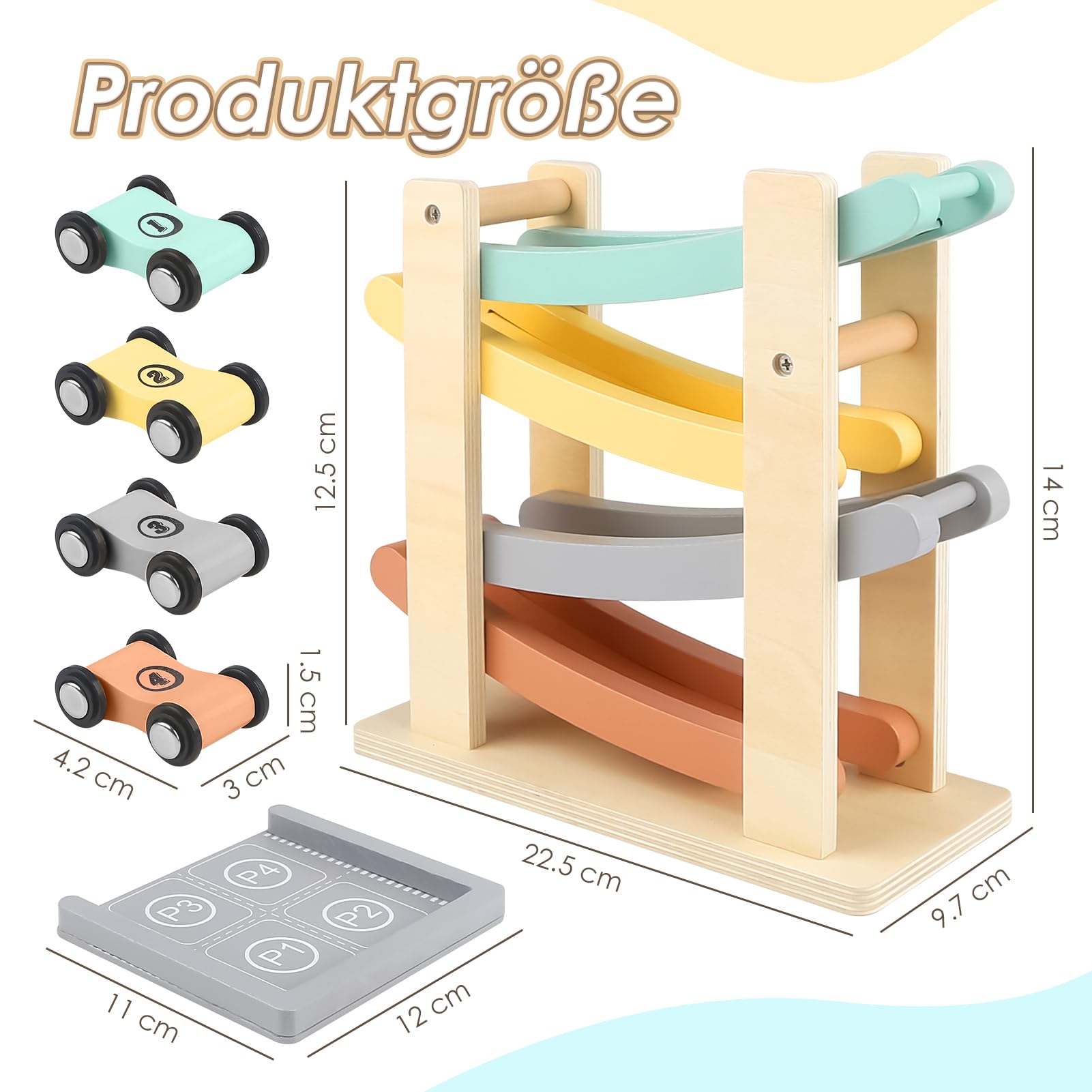 Vanplay Montessori Spielzeug ab 1 Jahr Auto Spielzeug Kugelbahn Holz ab 1 2 Jahr Holzspielzeug Geschenk 1 2 Jahre Junge Mädchen
