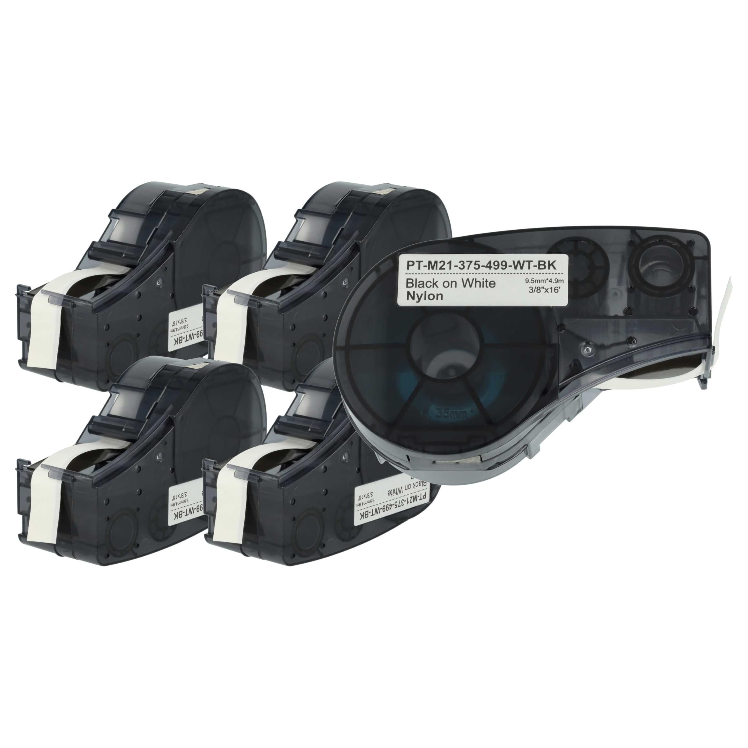 vhbw 5x Schriftband-Kassette kompatibel mit Brady M210