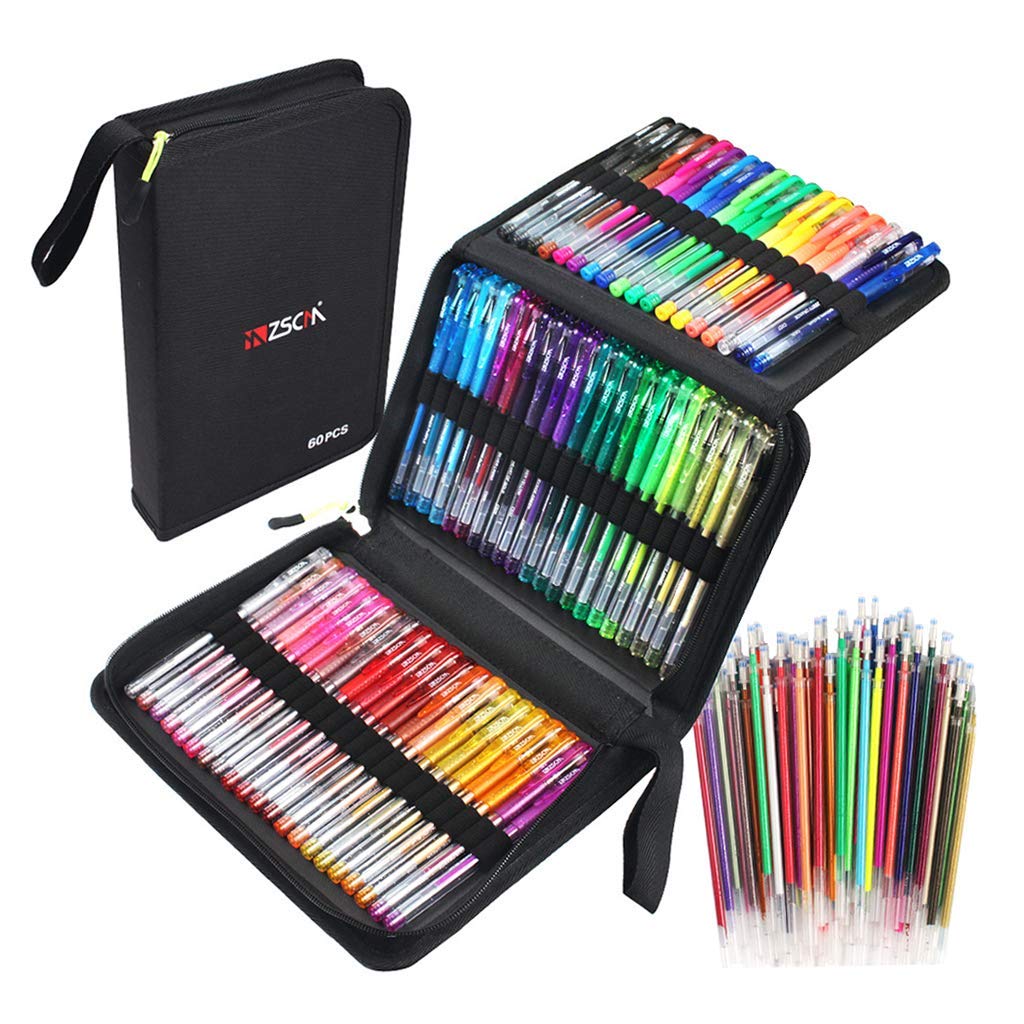 Lot de 121 stylos gel à paillettes multicolores pour croquis, dessin, écriture