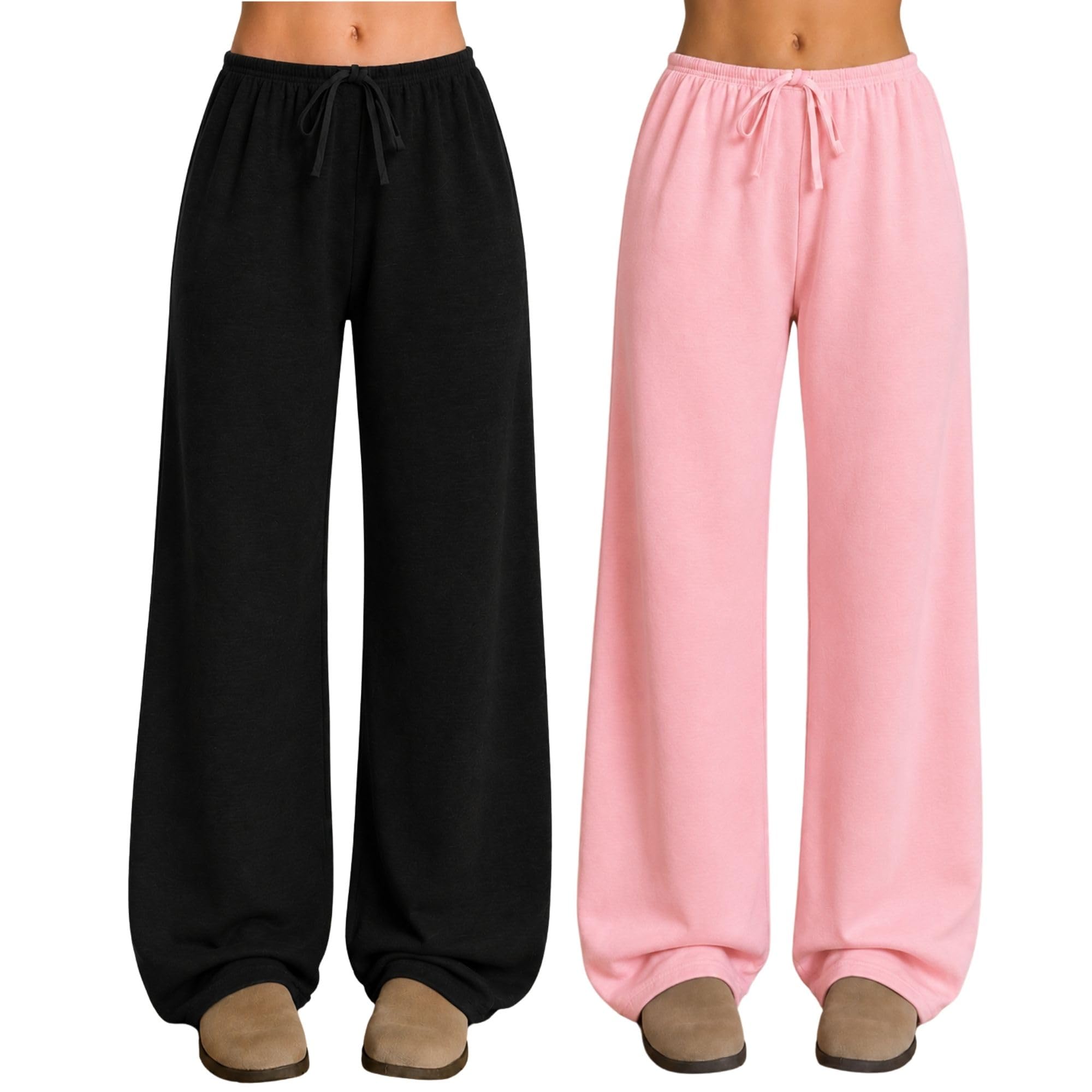 Photo 1 of Axumity Girls' 2-Pack Wide Leg Sweatpants