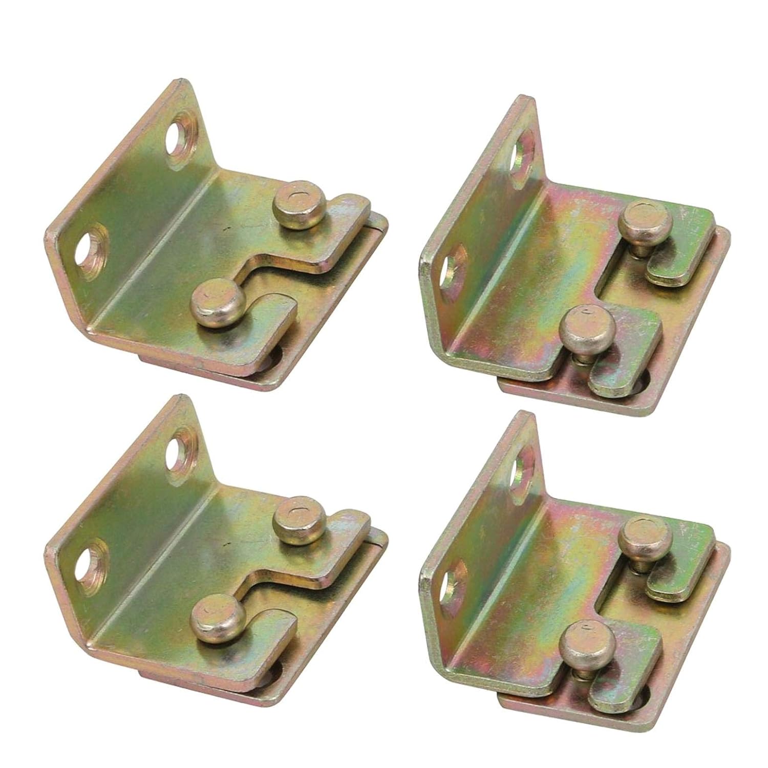 Insmartq 4 Sets Gold Told Screw Fixed Bed Hinge Rail Brackets