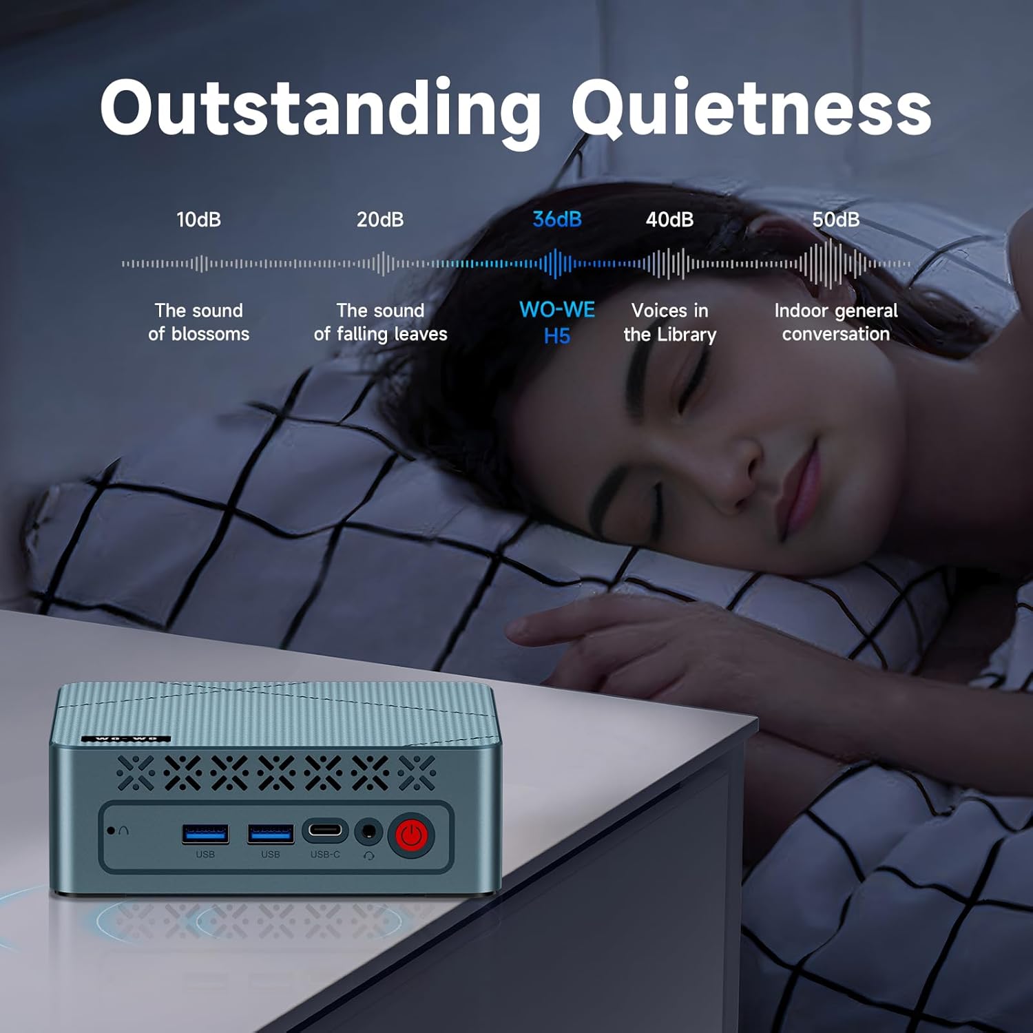 wo-we H5 Mini Gaming PC Twin Lake N150((Upgraded N100.4C/4T,Turbo 3.6GHz) 16GB DDR4 RAM 512GB NVMe M.2 SSD Gaming PC, Mini Desktop Computer Triple 4K 60Hz, Dual HDMI, 2.5G RJ45, WiFi5 BT5.0