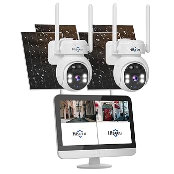 Hiseeu ソーラーパネルカメラ セット 400万画素電池式カメラ&完全無線】防犯カメラ Hiseeu ソーラー