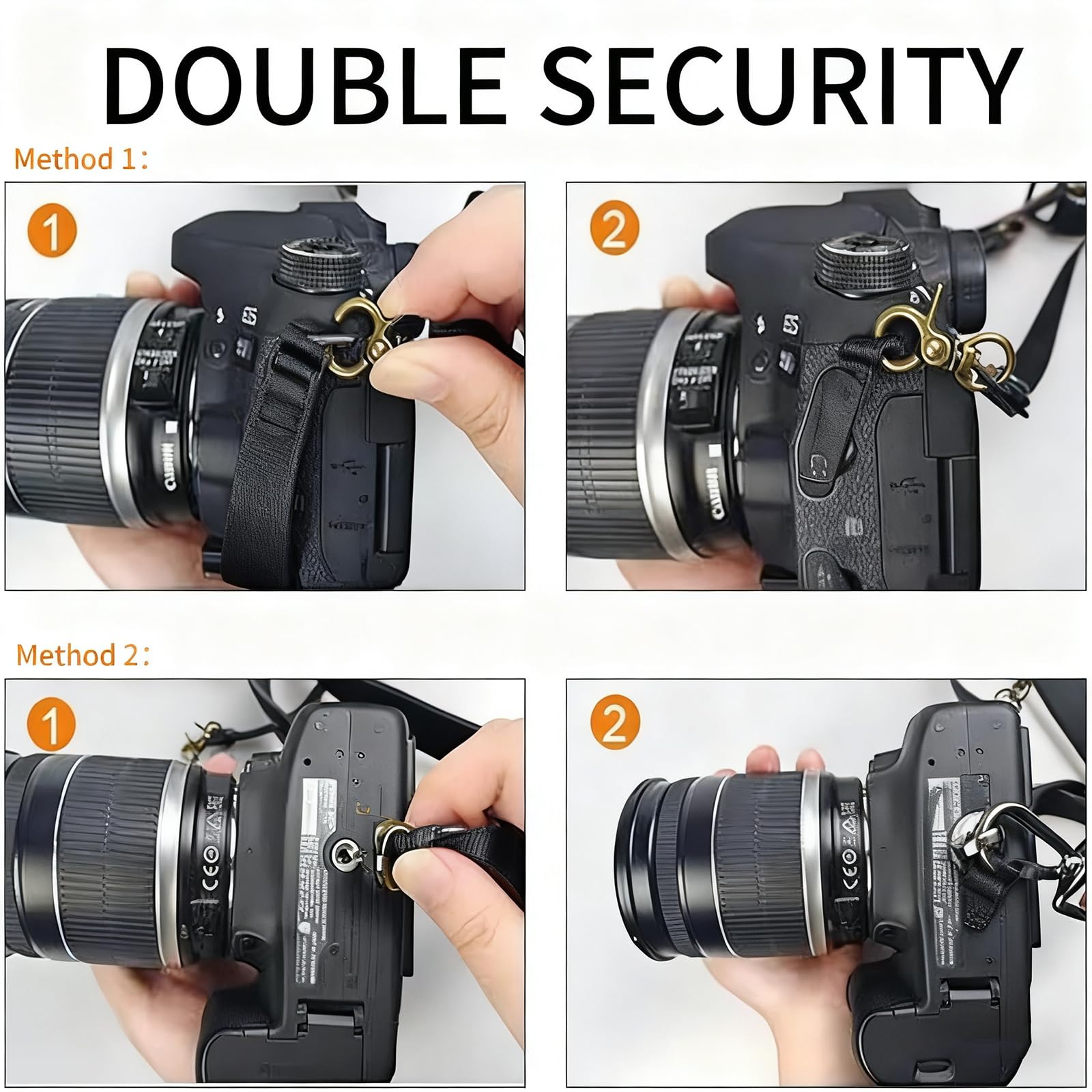 Imbracatura per fotocamera,Cinghie per fotocamera nere per fotografi,Doppia cinghia per fotocamera in pelle per due fotocamere DSLR/SLR