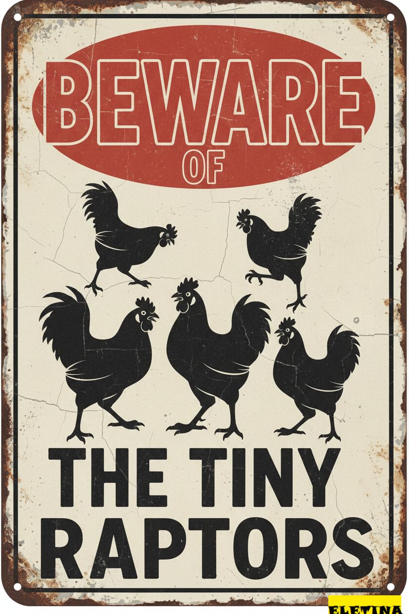 Chicken Coop Funny Farm Sign Set, 8x12 Inch