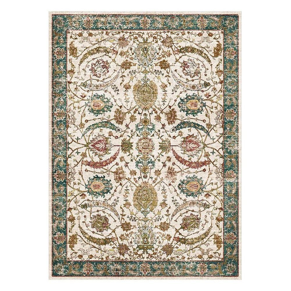Grand tapis de salon vintage lavable 140x200 grand tapis chambre confortable doux FZY019