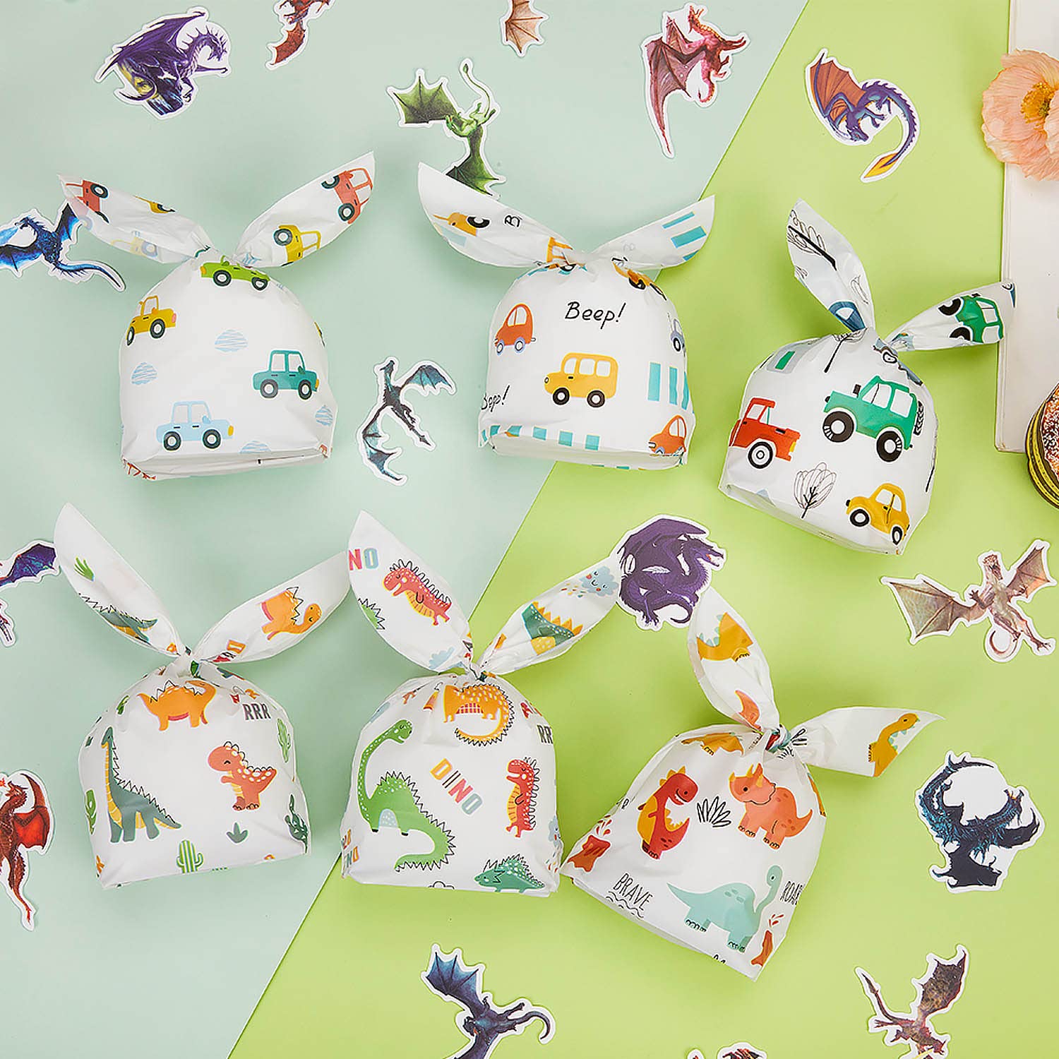 Sacchetti Regalo Compleanno 60PCS - Forma Orecchio Coniglio Per Caramelle E Bomboniere - Foto 2