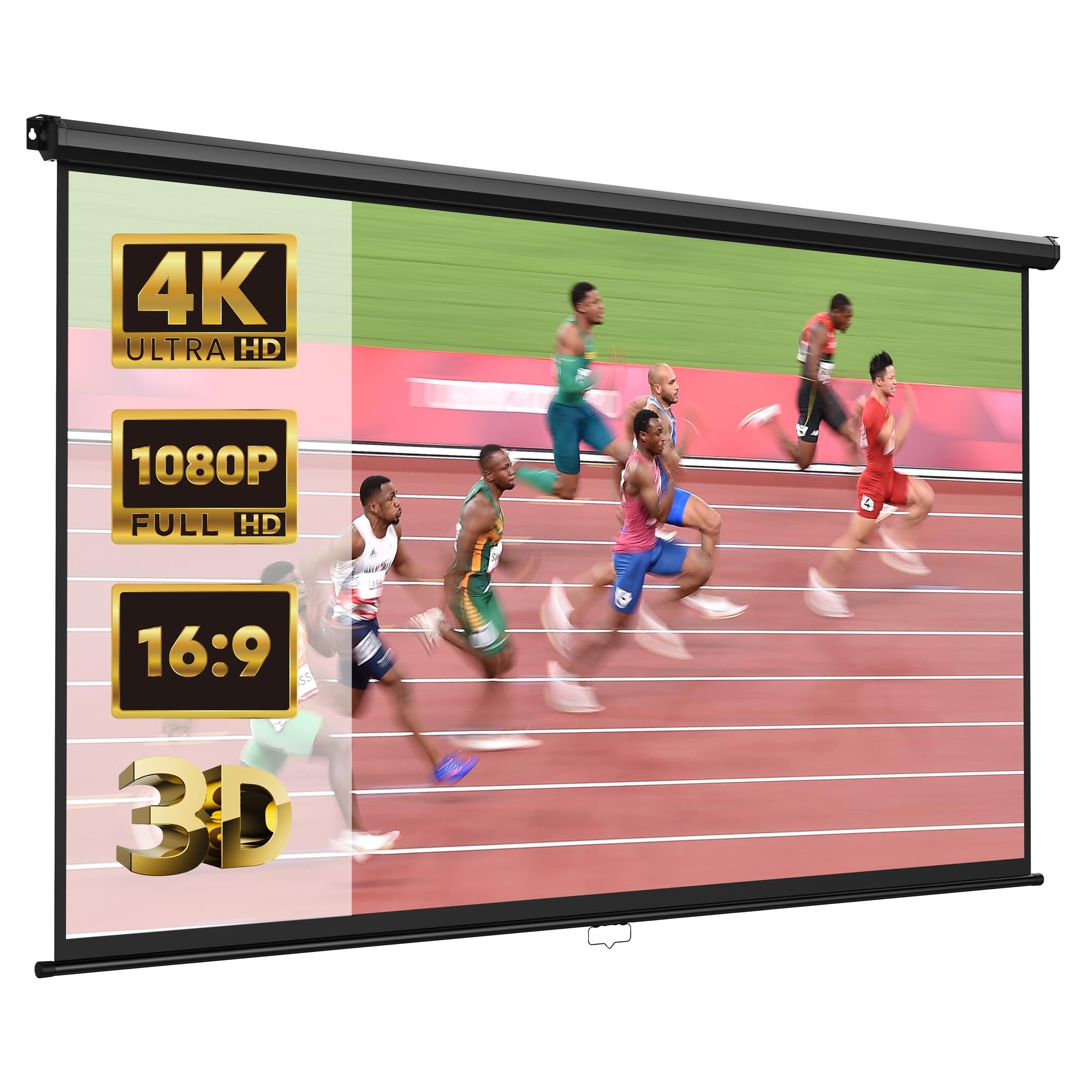 VonHaus Pull Down Projector Screen, 90