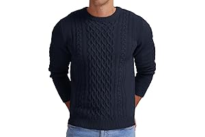 Sweater for Men, Men's Winter Knitted Pullover Sweater Crewneck Cable Fisherman Sweater