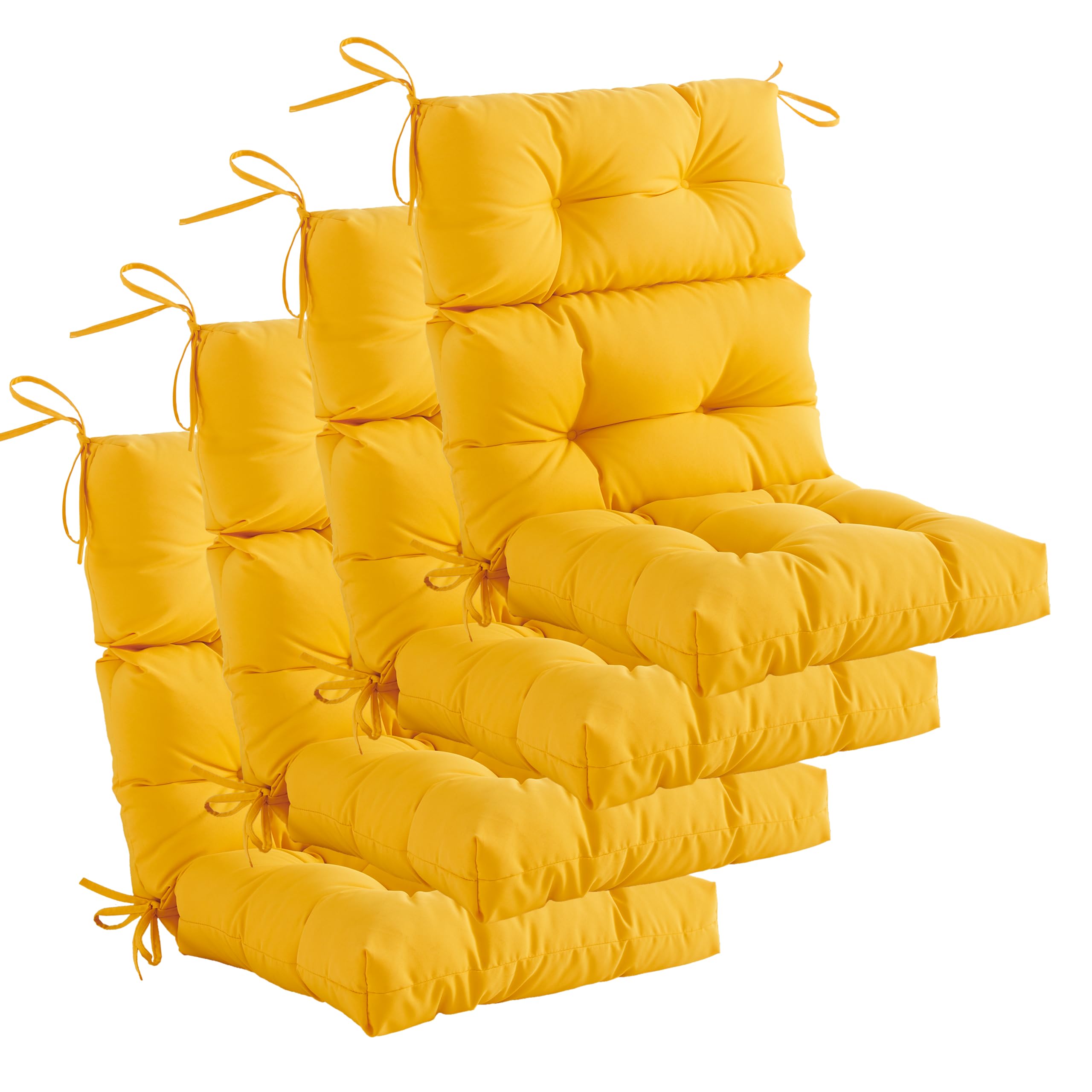 YOOZEKU Outdoor Indoor High Back Chair Cushions Set of 4,Waterproof All-Weather Patio Adirondack Rocking Chair Cushions,Seat Back Chair Cushion for