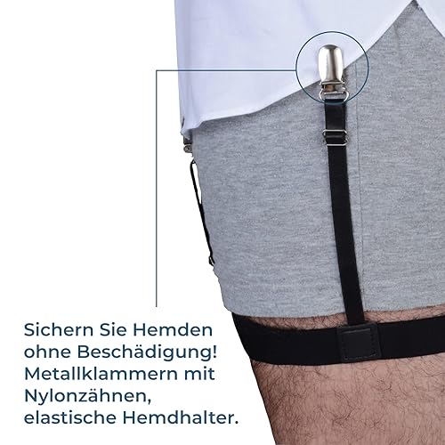 Miniatura 3 de Comfy Deluxe - Ligas ajustables para camisas con cierre, clips antideslizantes (1 par) para hombres y mujeres La camisa elástica se mantiene con