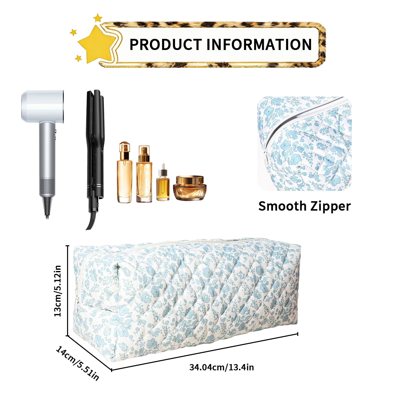 Torba podróżna do Dyson Airwrap, kompatybilna torba do przechowywania z torbą na akcesoria do narzędzi do stylizacji włosów Flexstyle, niebieski, L, Praktyczny i praktyczny