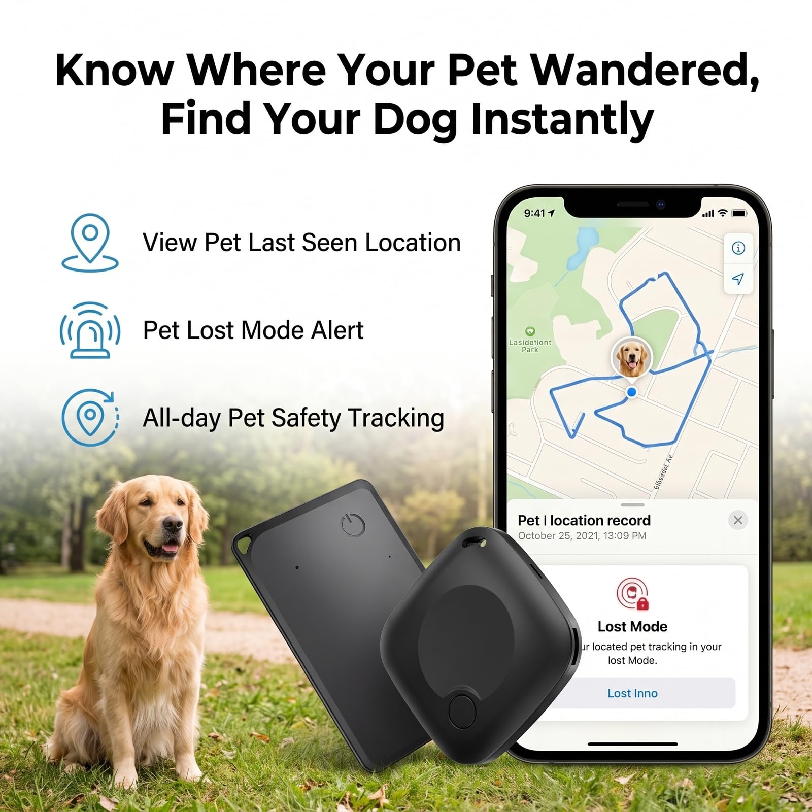 Lot de 2 cartes de suivi de portefeuille certifiées MFi pour Find My (iOS