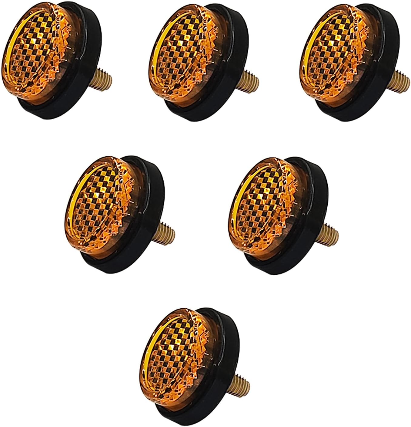 Pernos Reflectores para Placa de Moto 6 Pzs Amarillo miniatura 1