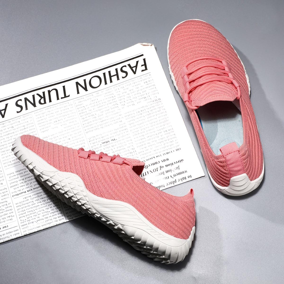 Womens Barefoot Shoes Minimalist Walking Trainers Zero Drop Sole Slip On Yoga Casual Sneakers Lightweight Breathable Indoor House Shoes Coral_Red_W Size US 8 - Image 7