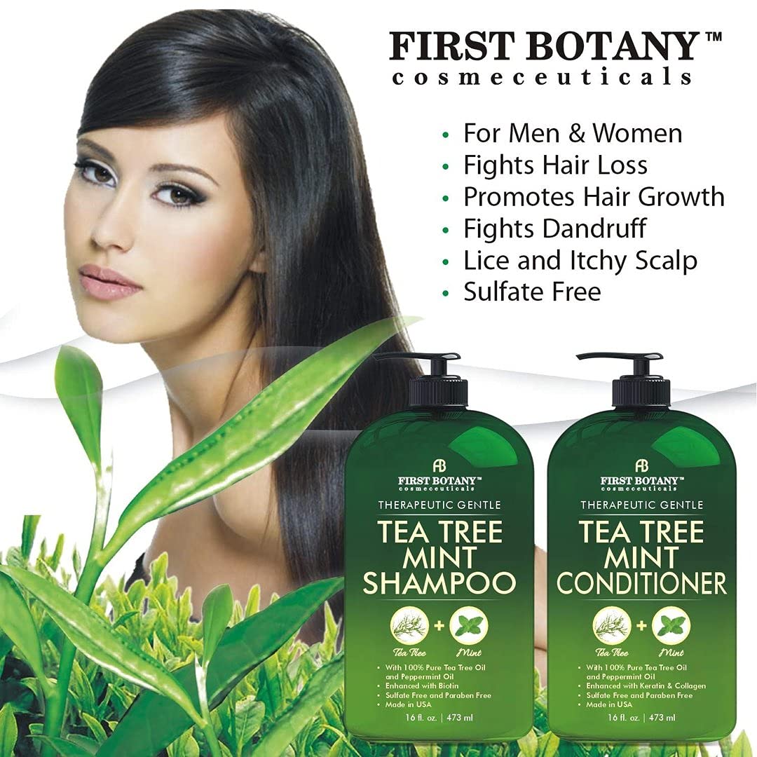 Tea Tree Mint Shampoo and Conditioner contains Pure Tea Tree Oil