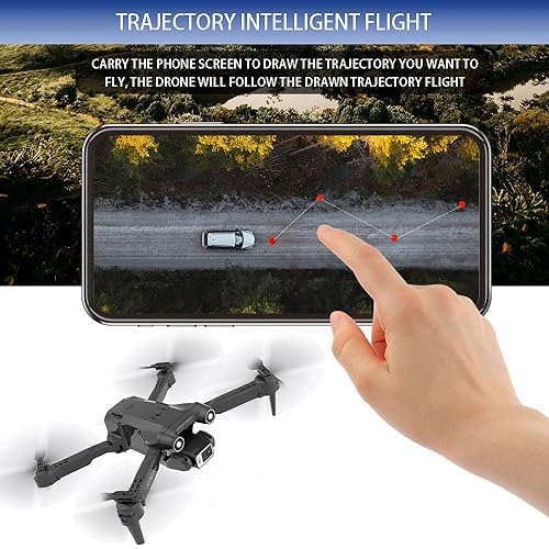 Miniatura 6 de Dron de doble cámara para niños, mini dron con cámara HD para adultos principiantes, dron plegable, batería integrada de 1800 mAh, retención de