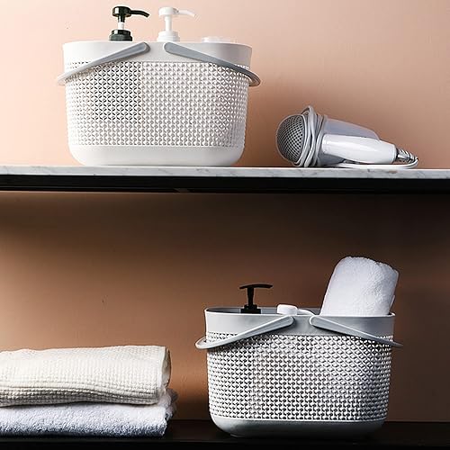Miniatura 6 de UUJOLY Cesta Portátil para Ducha Caddy Tote, Cesta de Almacenamiento de Plástico con Asas Cubos Organizadores para Cocina Baño Dormitorio