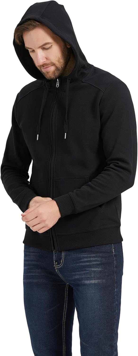 Men's Fashion Sweatshirt Cotton Comfy Hooded Sweatshirt With Pocket Soft Hoodie Sweatshirts For Men Full Zip - Image 4