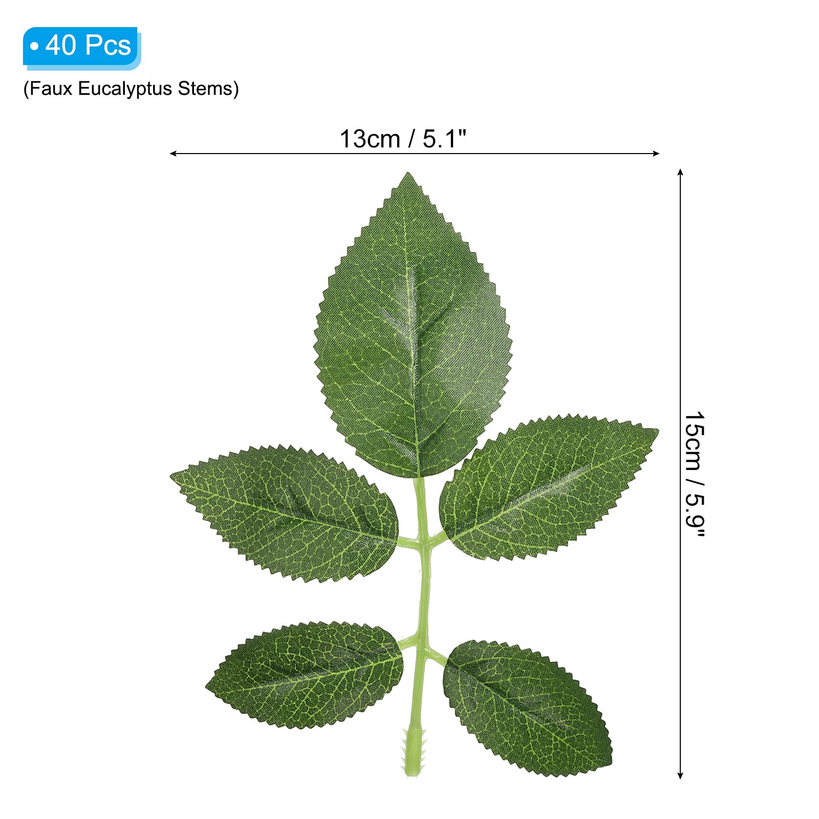 PATIKIL 5.91x5.12 Artificial Silk Rose Leaf - Image 2