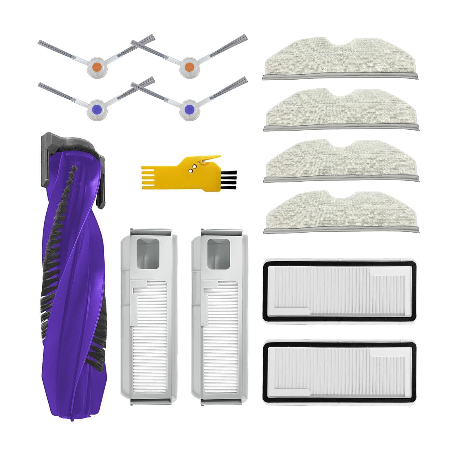 aoteng Replacement Accessories Kit for NARWAL Freo X Plus Robot Vacuum Cleaner 13 Packs 1 Main brush, 2 Filters, 4 Side Brushes, 4 Mop Cloths, 2 Dust Bags