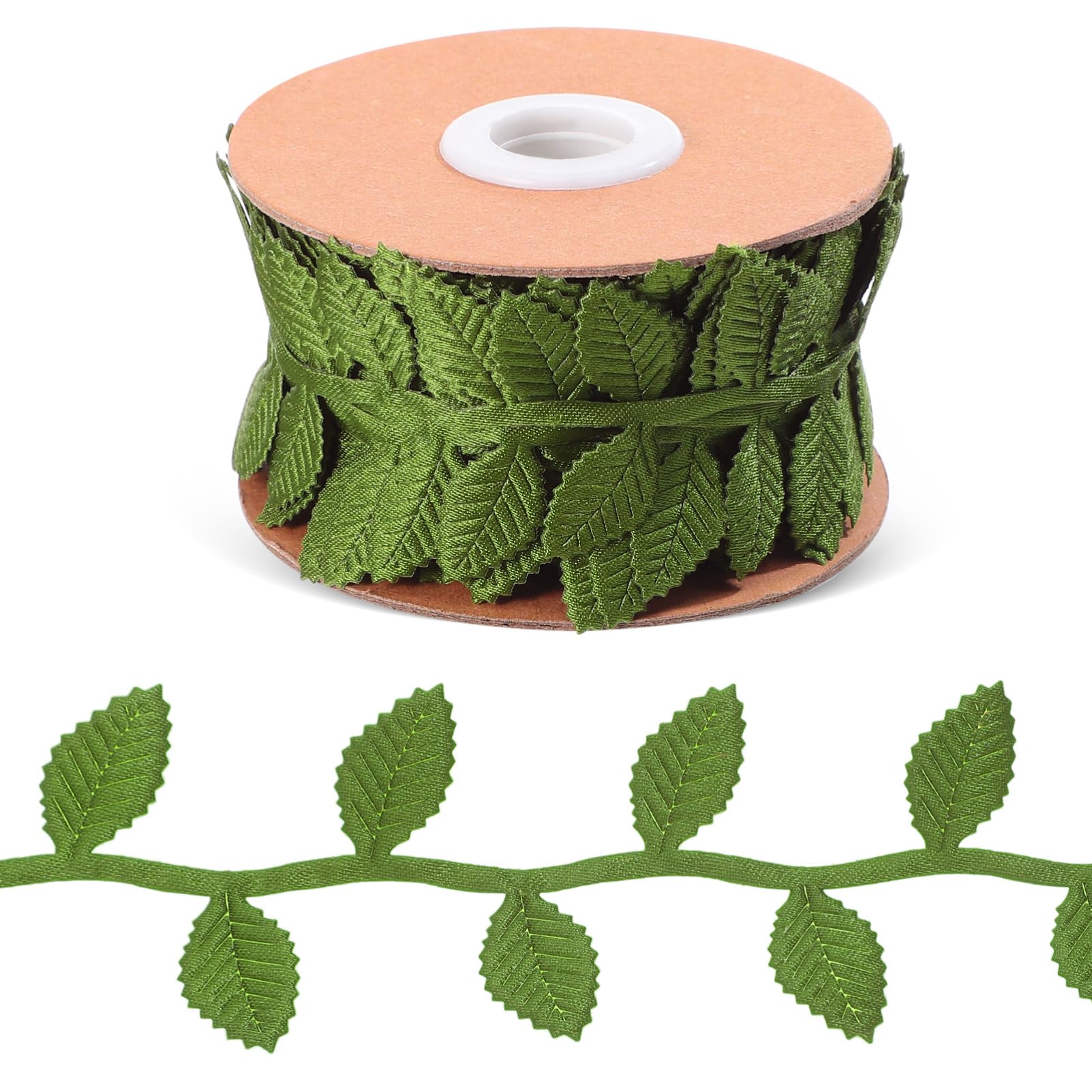 Leaf Pattern Ribbon Amazon.com: NUOBESTY Olive Leaf Trim Ribbon Fabric Green Leaf Ribbon ...