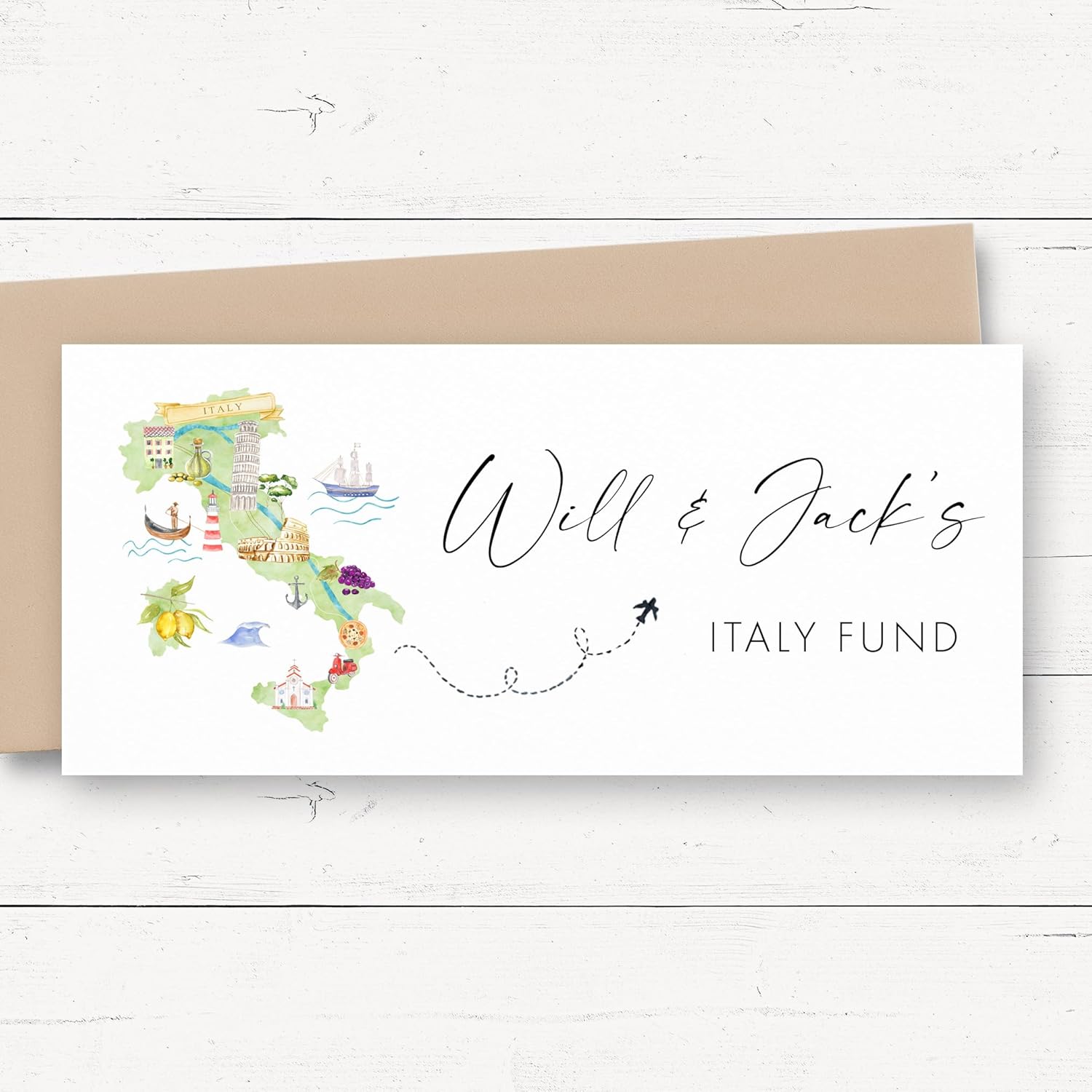 Personalised Travel Money Wallet Gift, Custom Holiday Money Wallets for Cash Gifts, Enjoy Your Trip Money Wallet Card, Italy Travel Money Envelope Gift, Honeymoon Fund Money Wallet