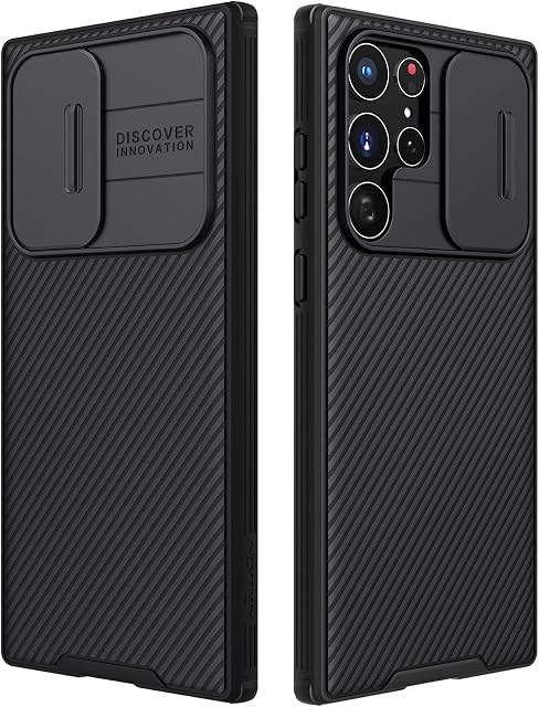 Nillkin for Samsung Galaxy S22 Ultra Case With Slide Camera Cover for Galaxy S22 Ultra Slim Protective Phone Case 5G 6.8'' Black
