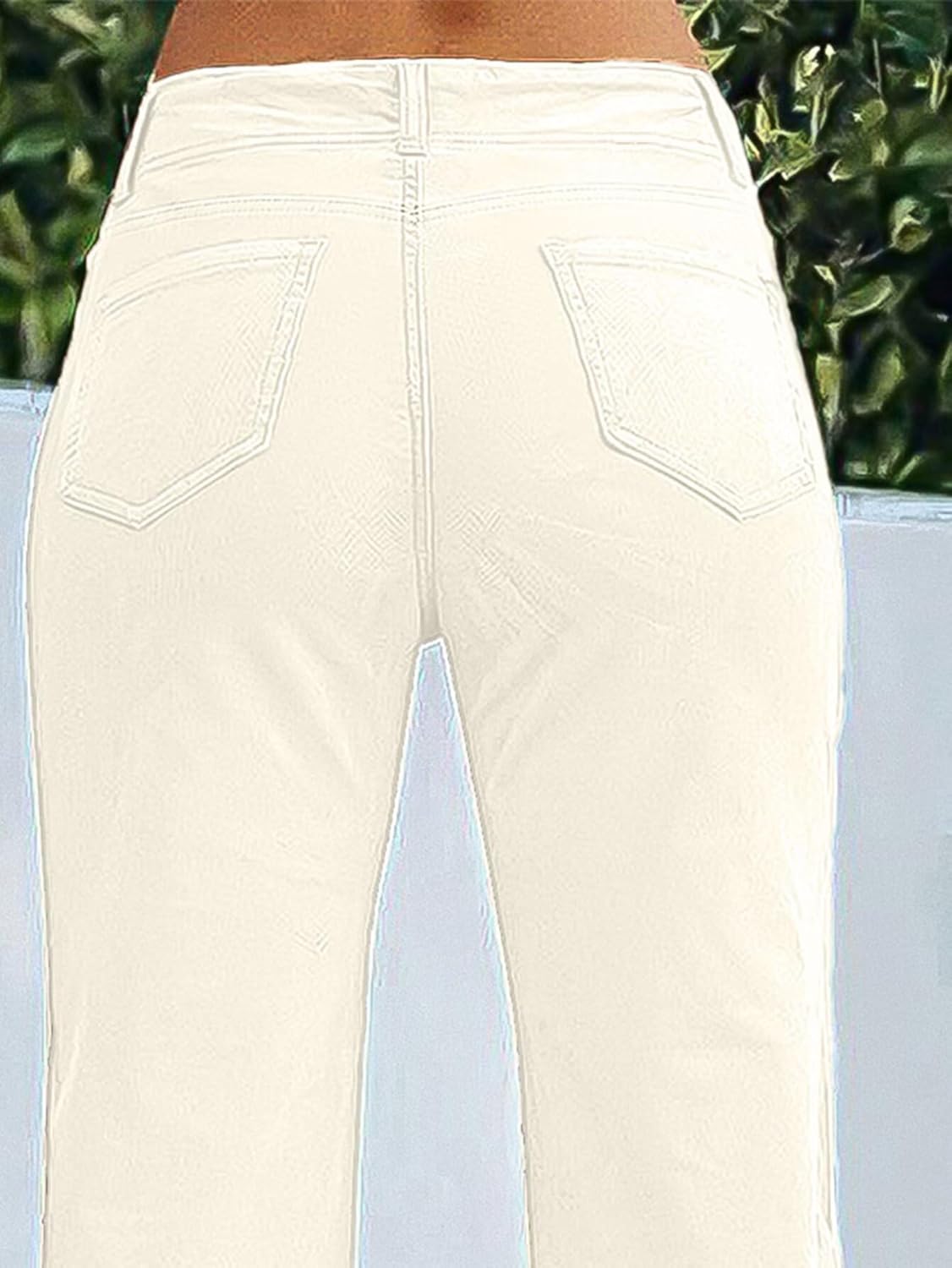 Flamingals Women’s Wide Leg Pants for Women Mid Waist Dress Flare Straight Leg Corduroy Pants Workout Jeans Trendy