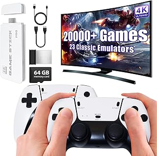 Ozvavzk Console de Jeux Rétro, 2025 Upgraded Console Retrogaming 20.000+ Jeux Classiques, avec 2 Manettes sans Fil HDMI pour TV Plug & Play, Cadeau pour Famille et Adultes