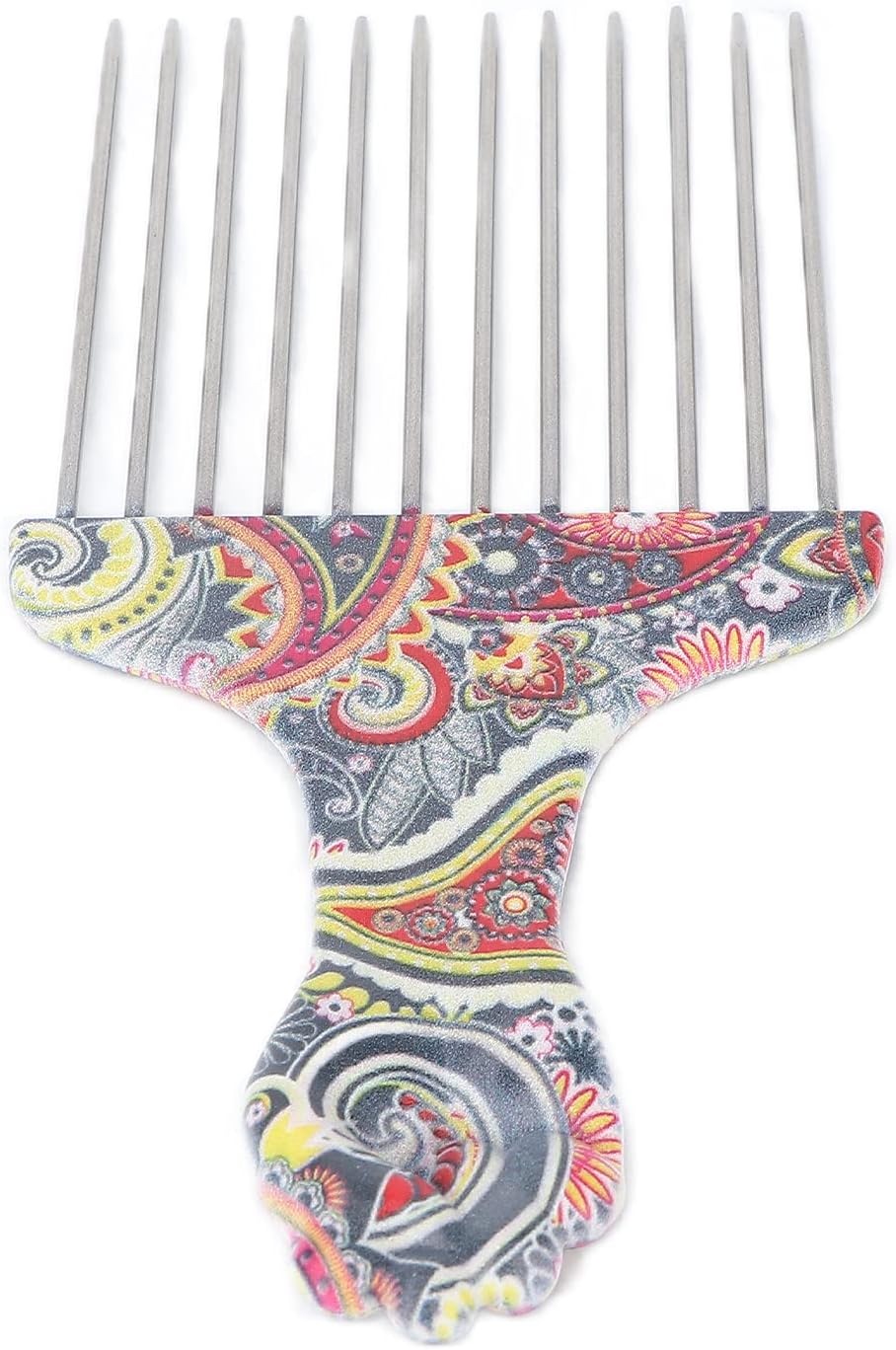 ANGGREK Afro Pick Comb – Stainless Steel Detangler...