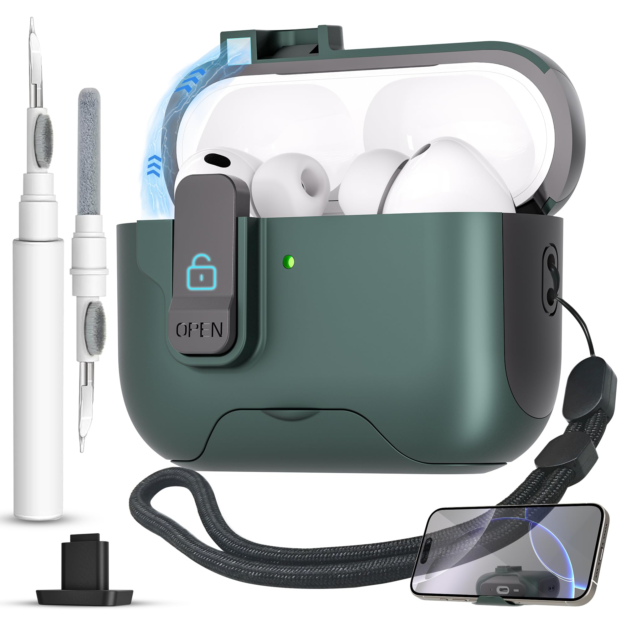 Amazon.com: for AirPods Pro 3 Case (2025) with Secure Lock and