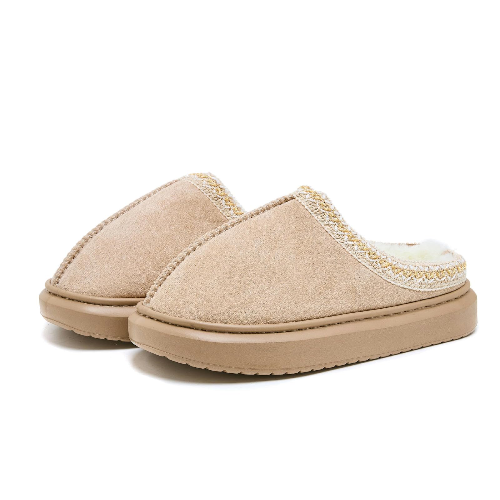 Pantofole Autunno E Inverno Baotou Etnic in Stile Plifori di Cotone per Uomini E Donne Coppia Calsa con Pantofole di Cotone con Saldatura Spessa-Marrone Scuro-40-41