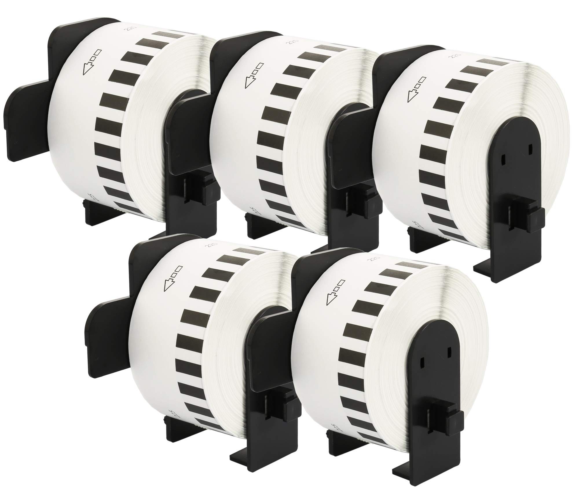 5 Rollen DK22225 DK-22225 38mm x 30,48m Endlos-Etiketten kompatibel für P-Touch QL-500 QL-550 QL-560 QL-570 QL-580N QL-700 QL-720NW QL-800 QL-810W QL-820NWB QL-1050 QL-1060N QL-1100 QL-1110NWB