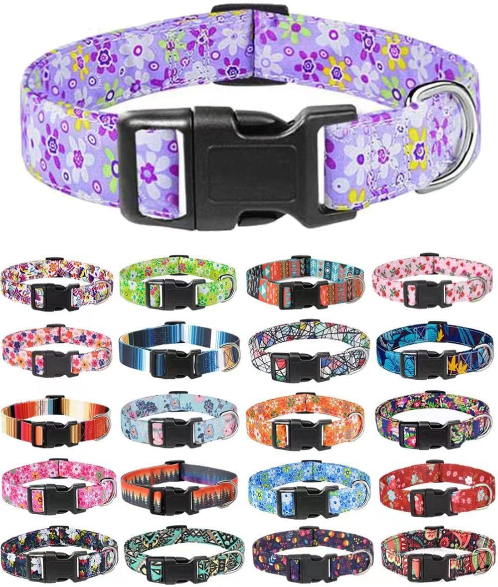 Moonpet Dog Collars for Puppy X-Small Small Medium Large Dogs - Unisex Cute Design Boys Girls Dog Pet Collar Soft Adjustable Bohemia…
