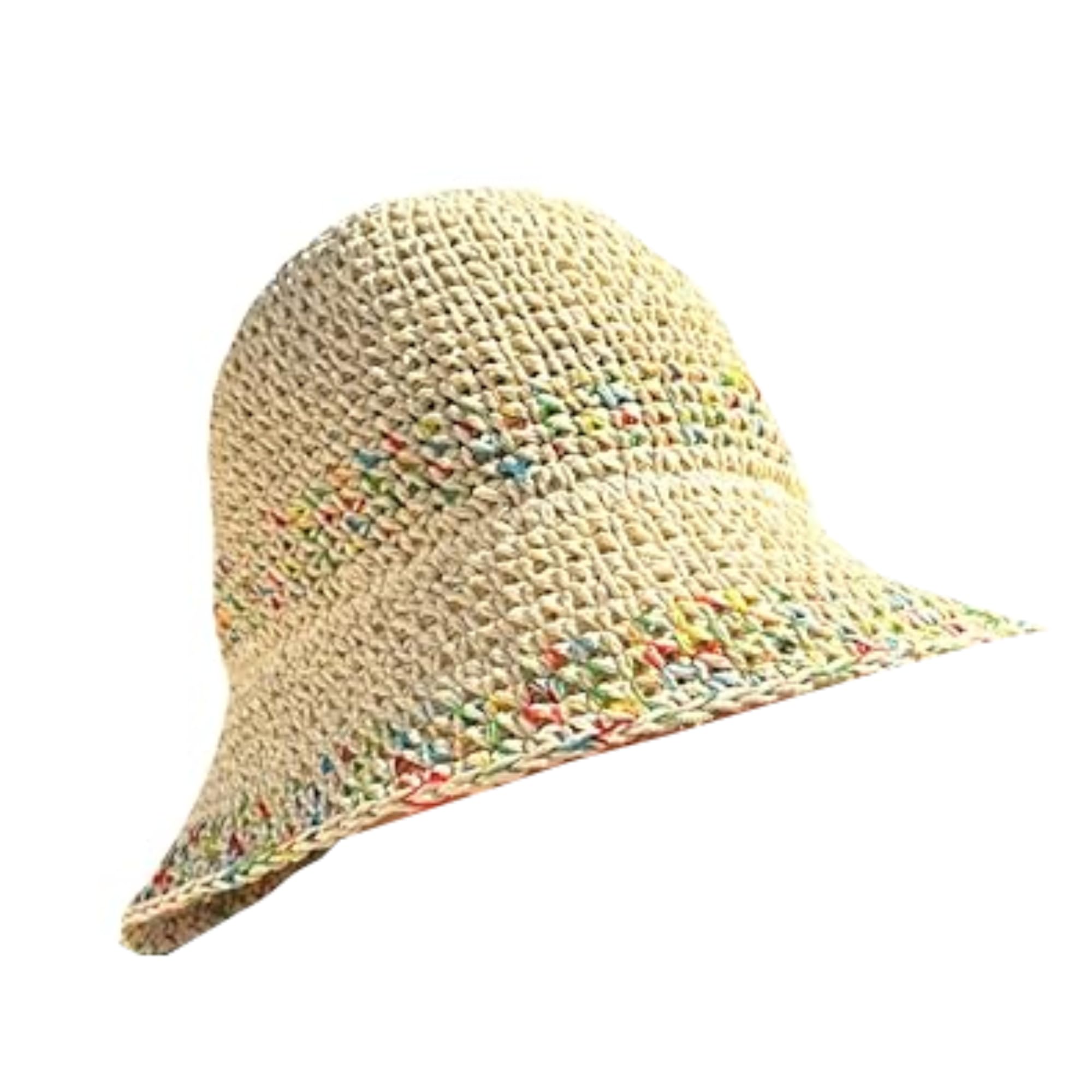 MIGURA Sombrero Marrón Mujer De Paja Protección Solar Panama Pamela Playa Verano Esparto Gorra para Sol Visera Enrollable con Colores