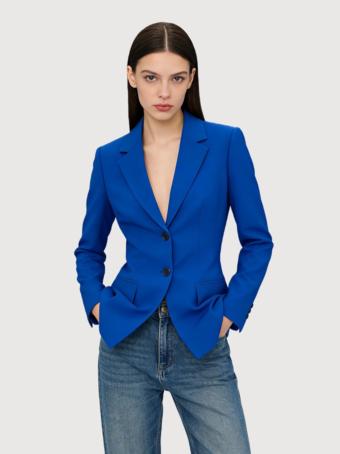Elegant Womens Blazer 2 Button Business Slim Fit Suit Blazers Casual Jackets for Work Office