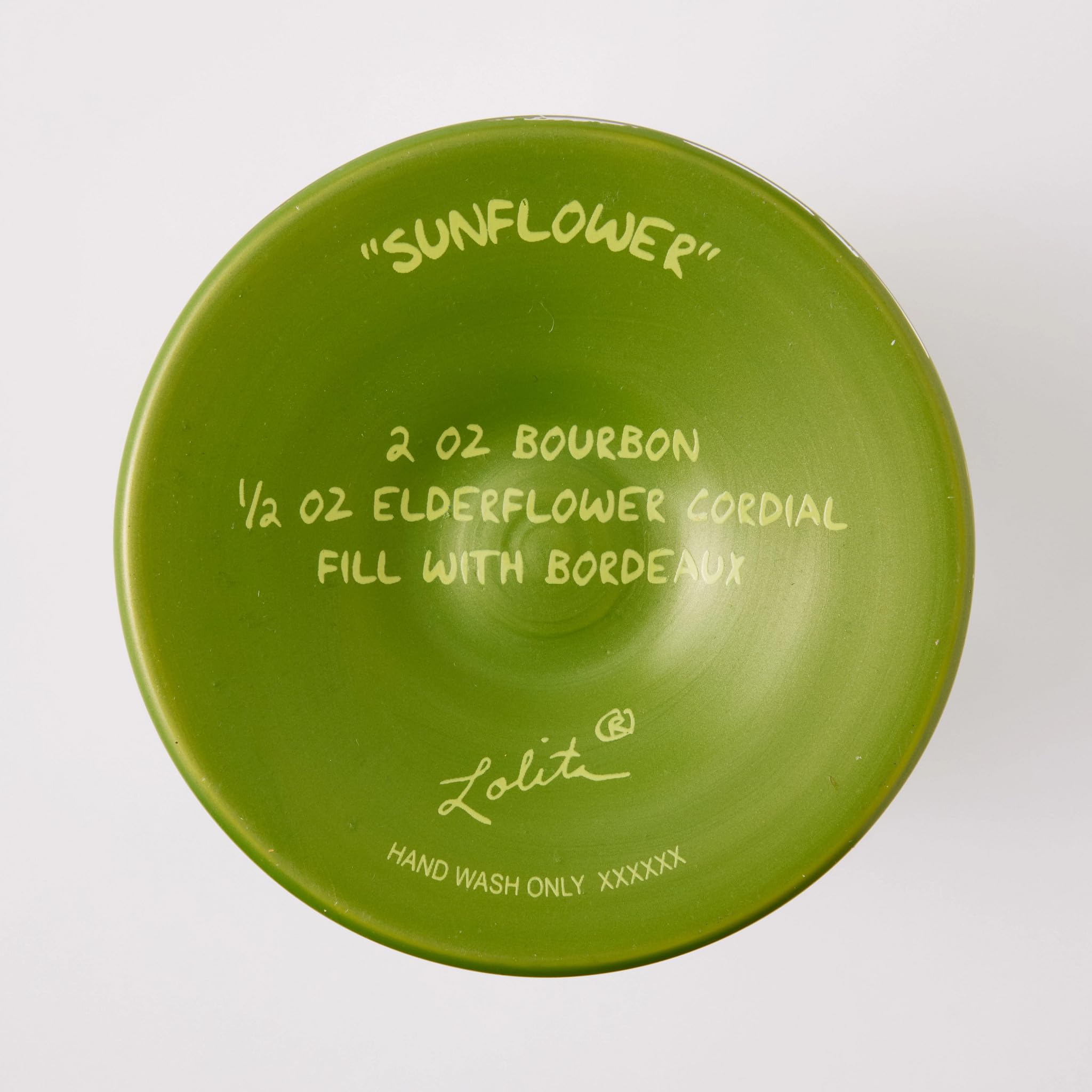 Enesco Lolita - Copa de vino artesanal pintada a mano con girasoles, 15 onzas, multicolor