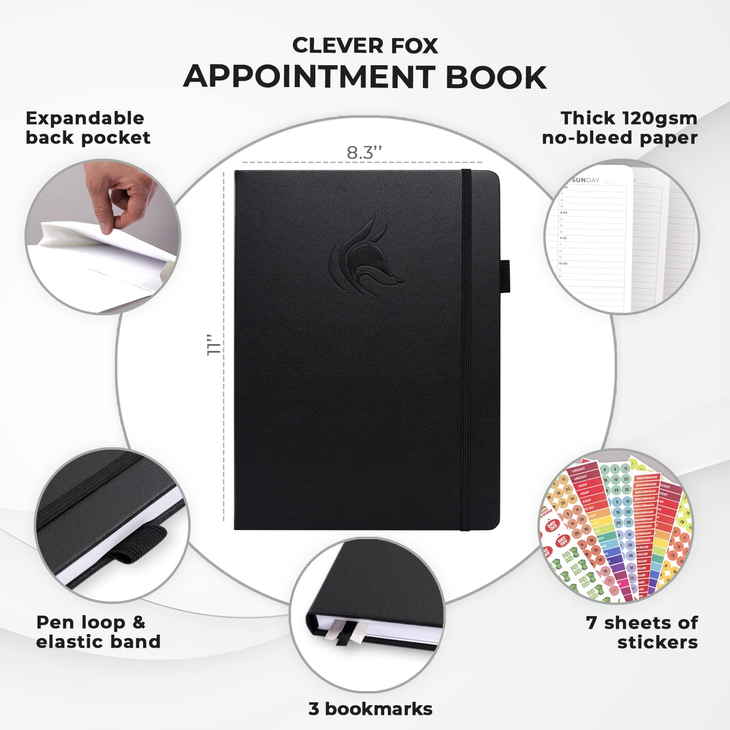 Clever Fox Appointment Book, Hourly Schedule Planner with 15-Minute Increments, Time Box Planner for Daily Work & To-Dos - Image 2