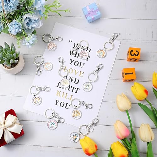 Miniatura 5 de 40 unidades de regalos de agradecimiento a granel de lona arco iris, bolsas de cosméticos de lona arco iris, llaveros inspiradores, bolsa de