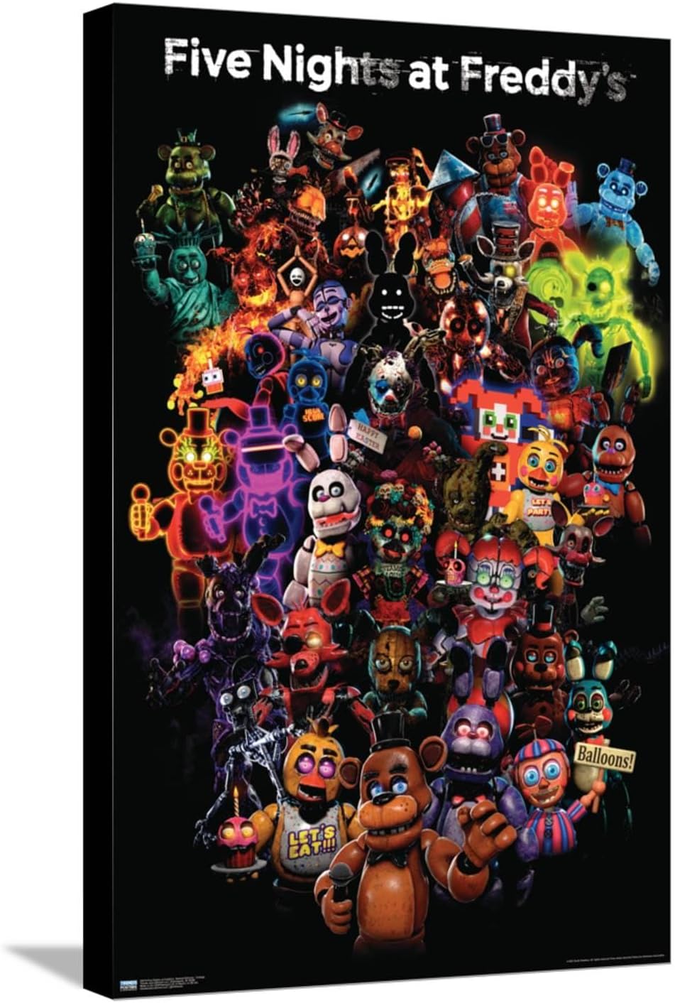 Trends International Five Nights at Freddy's: Special Delivery - Collage Wall Poster, 14.72" x 22.37", Stretched Canvas
