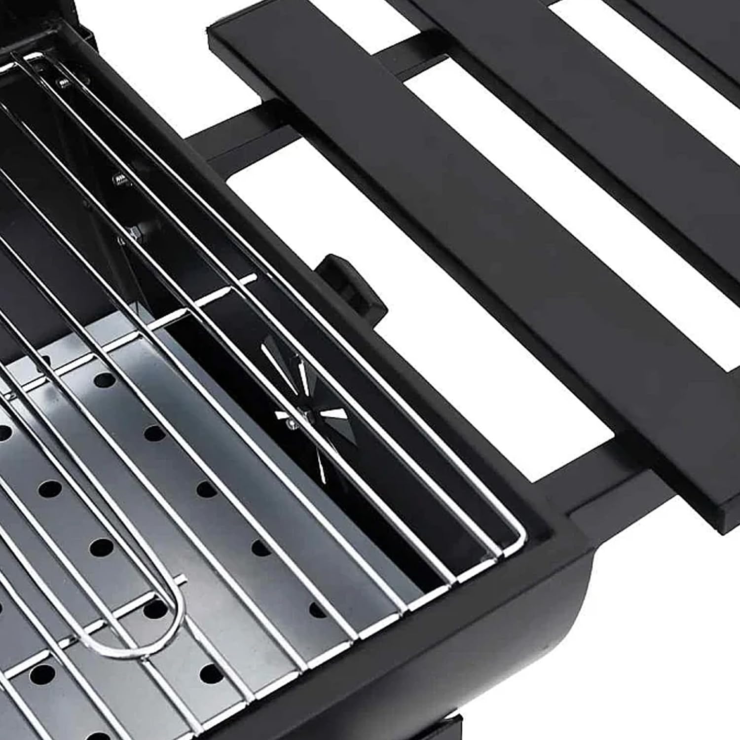 Barbecue A Carbone Con Coperchio Termometro Integrato Grill BBQ In Acciaio Con Ruote Ripiani E Ventilazione Regolabile Pinza E Guanti Ideale Per Giardino Terrazzo E Balcone 112 x 63.5 x 97 Cm Nero