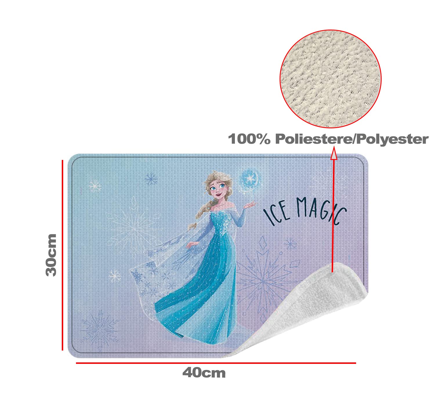ICE TOYS Desk Protector Fabric Placemat for Girls 30 x 40 cm 100% Polyester for School Travel Gift (Fronzen) - Image 2