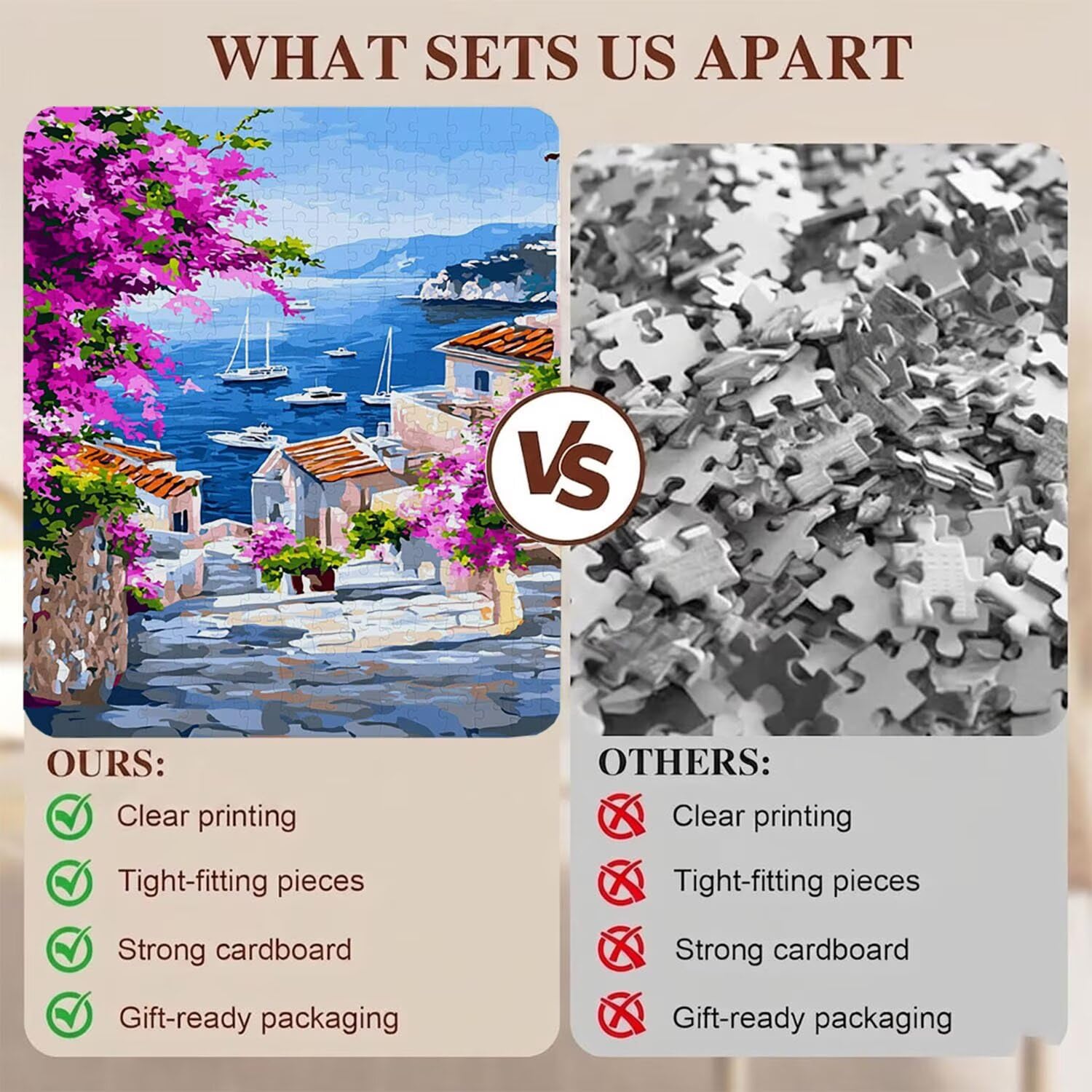 Vista al mar Bote Puzzle de 1000 Piezas, Juego de Mesa Familiar de Madera - Rompecabezas Adultos para Toda La Familia, Rompecabezas Educativo DIY y Antiestrés - Regalo de Mujer, 75 x 50 cm f0-251