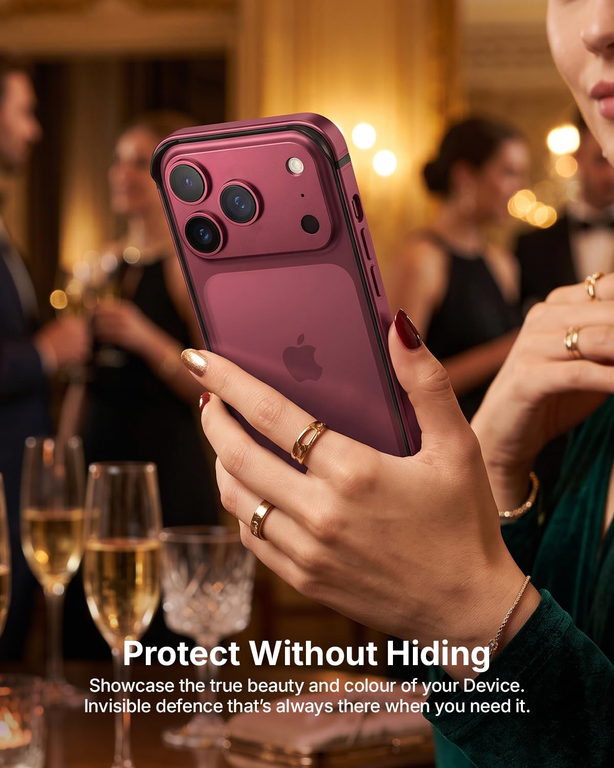 RAEGR Case | Anodized Aluminum Bumper | Compatible with iPhone 18 Pro Max/iPhone 17 Pro Max | Supports Magnetic Wireless Charging | Edge Armor Protective Minimal Case - Burgundy — Amazon image 8