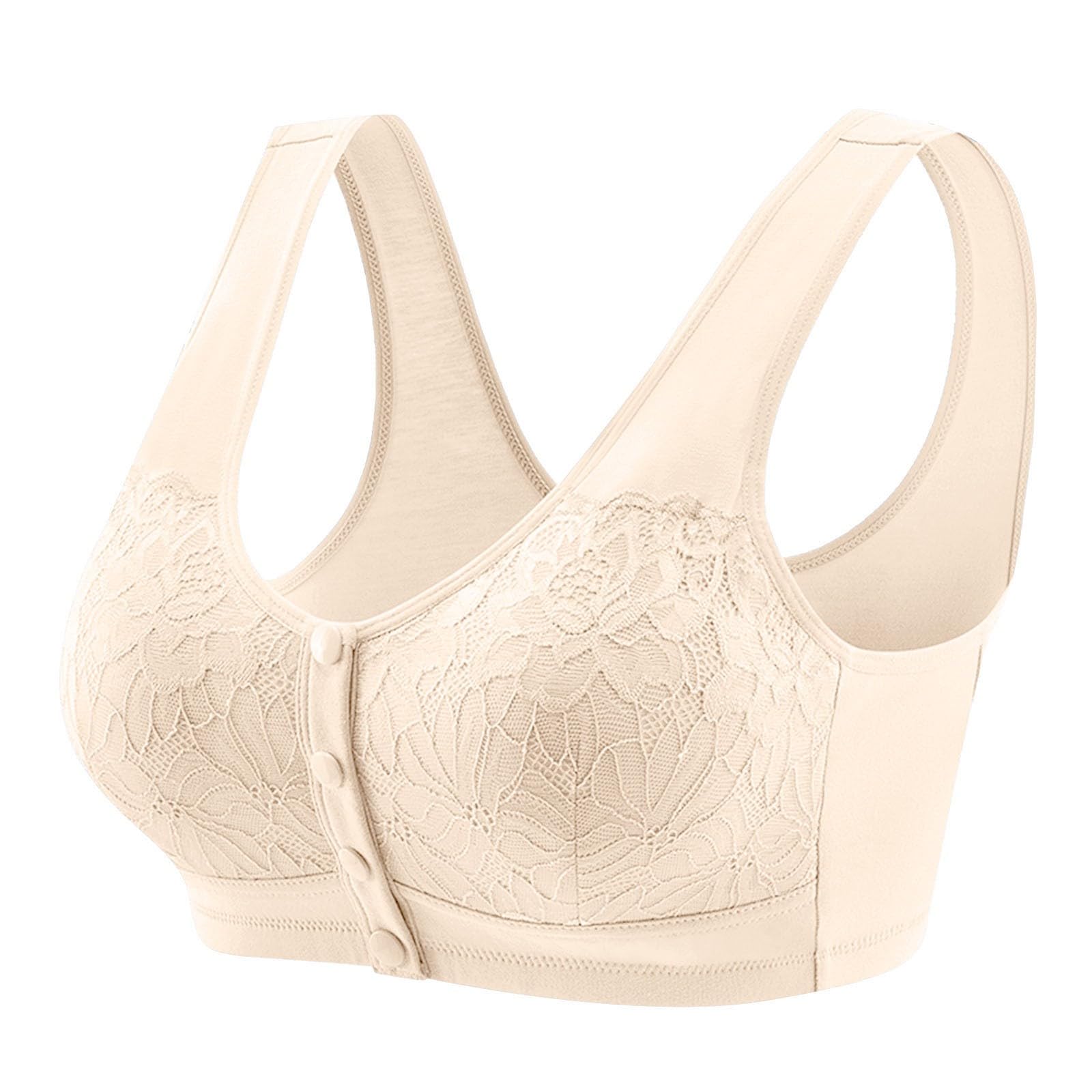 Bras for Older Women Lace Front Closure Seamless Wirefree Elderly Vest Thin Comfortable Underwear Comfortable Bras for Older Women UK