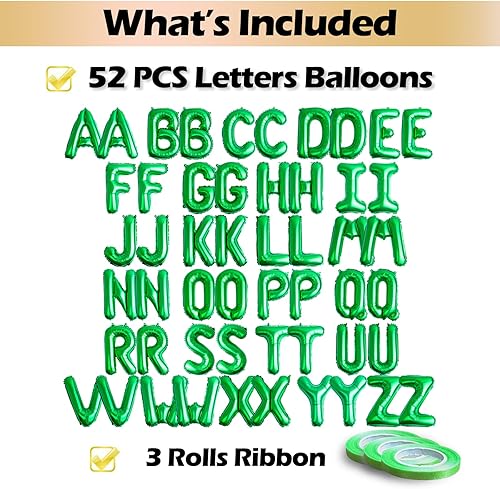 Miniatura 10 de 52 piezas Globos de letras rojas de aluminio de 16 pulgadas, 2 juegos de la A a la Z, alfabeto colgante de aluminio Mylar para romance, día de San