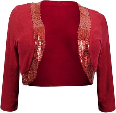 red sequin bolero jacket