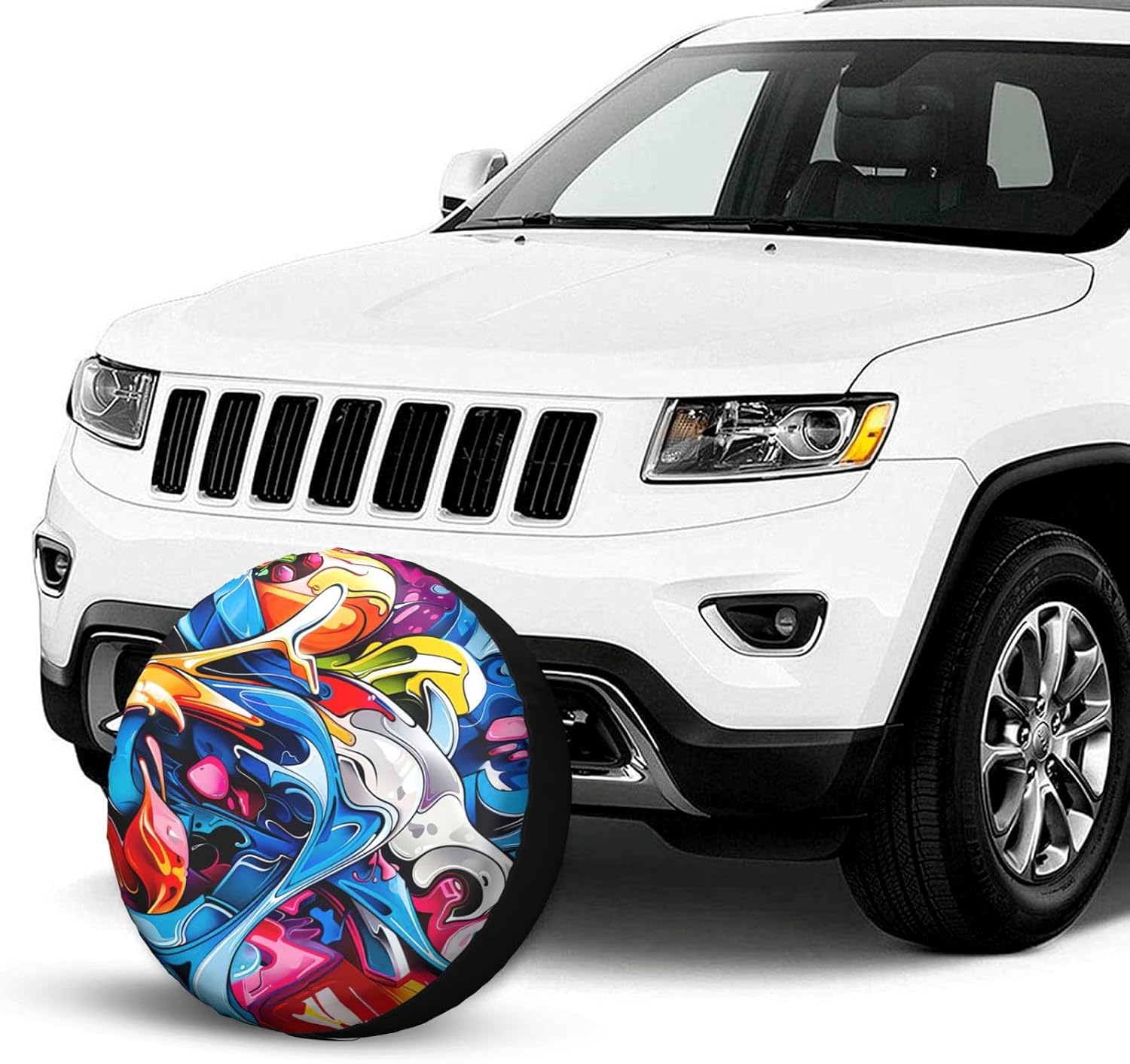 Graffiti Drawing Print Tire Cover Universal Spare Wheel for Trailer Rv SUV Truck Camper Travel Accessories